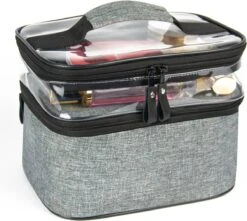 SiRac - Make Up Tasje - Opberg Etui / Cosmetica Organizer Reis Tas Case - Grijs -Cosmetische Kortingen Winkel 1200x1075 4