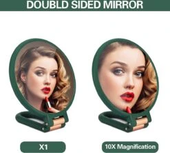 FOGARI Handspiegel Met 1 X 10 X Vergroting, Dubbelzijdige Make-upspiegel, Draagbare Kleine Spiegel, Inklapbare Verstelbare Spiegel Met Handvat, Ronde Reisspiegel, Make-upspiegel, Tafelspiegel, 360 Graden Draaibaar -Cosmetische Kortingen Winkel 1200x1078 5