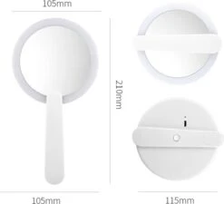 Merkloos Make Up Spiegel Met Led Verlichting - Verzorging Spiegel - Luxe Handspiegel - Zakspiegel - Sterke Handvat -Wit -Cosmetische Kortingen Winkel 1200x1091 6