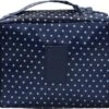 Fako Fashion® - Make Up Tasje Rechthoek - Cosmetica Organizer - Toilettas - 21x16x8cm - Stippen Navy Blauw -Cosmetische Kortingen Winkel 1200x1092 72