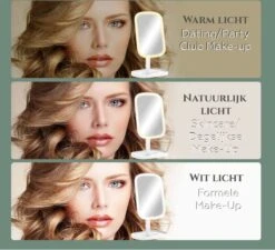 HighHome - Make Up Spiegel Met Led Verlichting - Inclusief 10x Spiegel - 3 Warmtes - 360 °C Draaibaar 12 HighHome - Make Up Spiegel Met Led Verlichting - Inclusief 10x Spiegel - 3 Warmtes - 360 °C Draaibaar -Cosmetische Kortingen Winkel 1200x1092 73