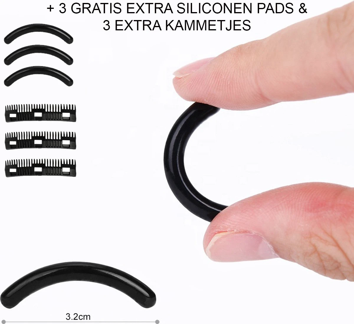 INTER-ESQUE® Wimperkruller - Eyelash Curler + 3x Gratis Extra Siliconen Pad & 3x Extra Kam - Zilver 8 INTER-ESQUE® Wimperkruller - Eyelash Curler + 3x Gratis Extra Siliconen Pad & 3x Extra Kam - Zilver - Afbeelding 6