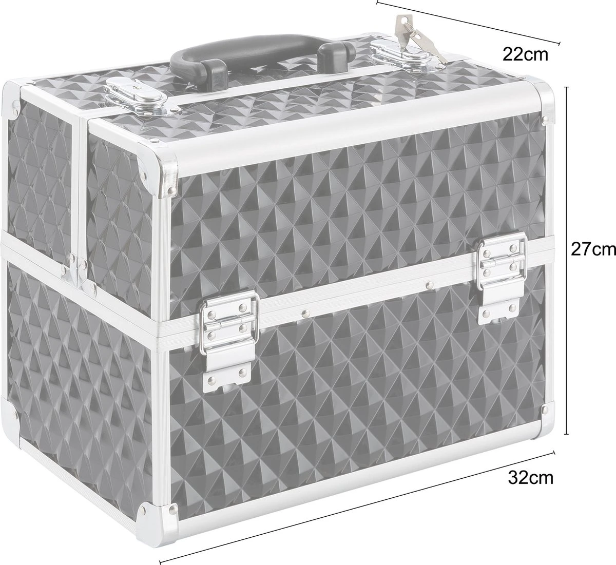 AREBOS Cosmeticakoffer Beauty Case Multikoffer 15 L Zwart 6 AREBOS Cosmeticakoffer Beauty Case Multikoffer 15 L Zwart - Afbeelding 4