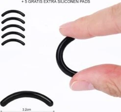 INTER-ESQUE® Wimperkruller Met Kam - Eyelash Curler + 5x Gratis Extra Siliconen Pad - Zwart/Zilver -Cosmetische Kortingen Winkel 1200x1117 19