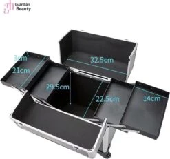 Kapper Koffer| Nagel | Visagist | Make-up | Cosmetica | Schminken | Trolley Stevig En Gemaakt Van Aluminium | 3 Delig | 8 Wielen | Bedekt Met Mooie Zilver Strips 10 Kapper Koffer| Nagel | Visagist | Make-up | Cosmetica | Schminken | Trolley Stevig En Gemaakt Van Aluminium | 3 Delig | 8 Wielen | Bedekt Met Mooie Zilver Strips -Cosmetische Kortingen Winkel 1200x1124 6