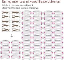 Merkloos Wenkbrauw Stempel – Brow Stamp – Stempelset – Make Up – Bruin – Incl. 34 Sjablonen – Incl. Wenkbrauw Borstel – Waterproof - Herbruikbaar - Cadeau Voor Haar -Cosmetische Kortingen Winkel 1200x1128 6