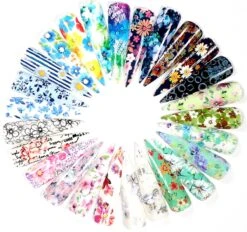 Set Van 30 X Transfer Nail Art Foil | Nagel Folie | Bloemen Design Nagelfolie | Voor Op Nagellak, UV LED Gellak Met Transfer Gel | Sparkolia -Cosmetische Kortingen Winkel 1200x1129 10
