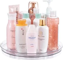 Merkloos Make Up Draaiplateau Organiser Plus Extra Gezichtsmasker - Make Up Organizer Transparant - 24cm - Make-up Organiser Transparant - Lazy Susan Draaiplateau - Draaiplateau - Draaischijf - Badkamer Organizer - Draaischijf - Make Up Doos - Bwa Commerce -Cosmetische Kortingen Winkel 1200x1146 16