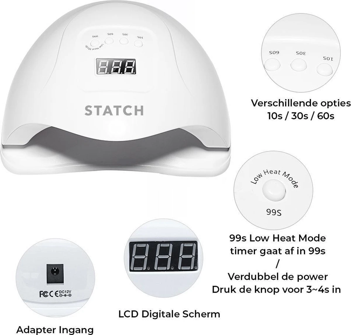 Statch LED Nageldroger Voor Gelnagels - Inclusief Bewegingssensor En Timer – 36LED Lampen- LCD Display 7 Statch LED Nageldroger Voor Gelnagels - Inclusief Bewegingssensor En Timer – 36LED Lampen- LCD Display - Afbeelding 5