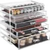 SONGMICS Make-up Organiser, 2-delige Opbergdozen Voor Sieraden En Cosmetica, Stapelbaar, Met 5 Laden, Transparant Polystyreen JMU32TP -Cosmetische Kortingen Winkel 1200x1148 19