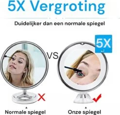 Merkloos Make-Up Spiegel - 5X Vergroting - LED Licht - Make Up Spiegel Met Verlichting - Vergrootspiegel Met Zuignap 9 Merkloos Make-Up Spiegel - 5X Vergroting - LED Licht - Make Up Spiegel Met Verlichting - Vergrootspiegel Met Zuignap -Cosmetische Kortingen Winkel 1200x1148 22