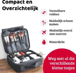 Mmoods Make-up Koffer – Make Up Tas Reizen – Makeup Organizer Verstelbaar -Beautycase Waterdicht – Make-up Tasje Voor Onderweg – Toilettas Voor Cosmetica Zwart -Cosmetische Kortingen Winkel 1200x1150 23