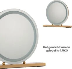 Nuvoo Make-up Spiegel - Visagie Spiegel - Hollywood Spiegel - Diameter 50cm - 3 Licht Tinten - Dimbaar - USB Telefoonoplader - Goud -Cosmetische Kortingen Winkel 1200x1152 22