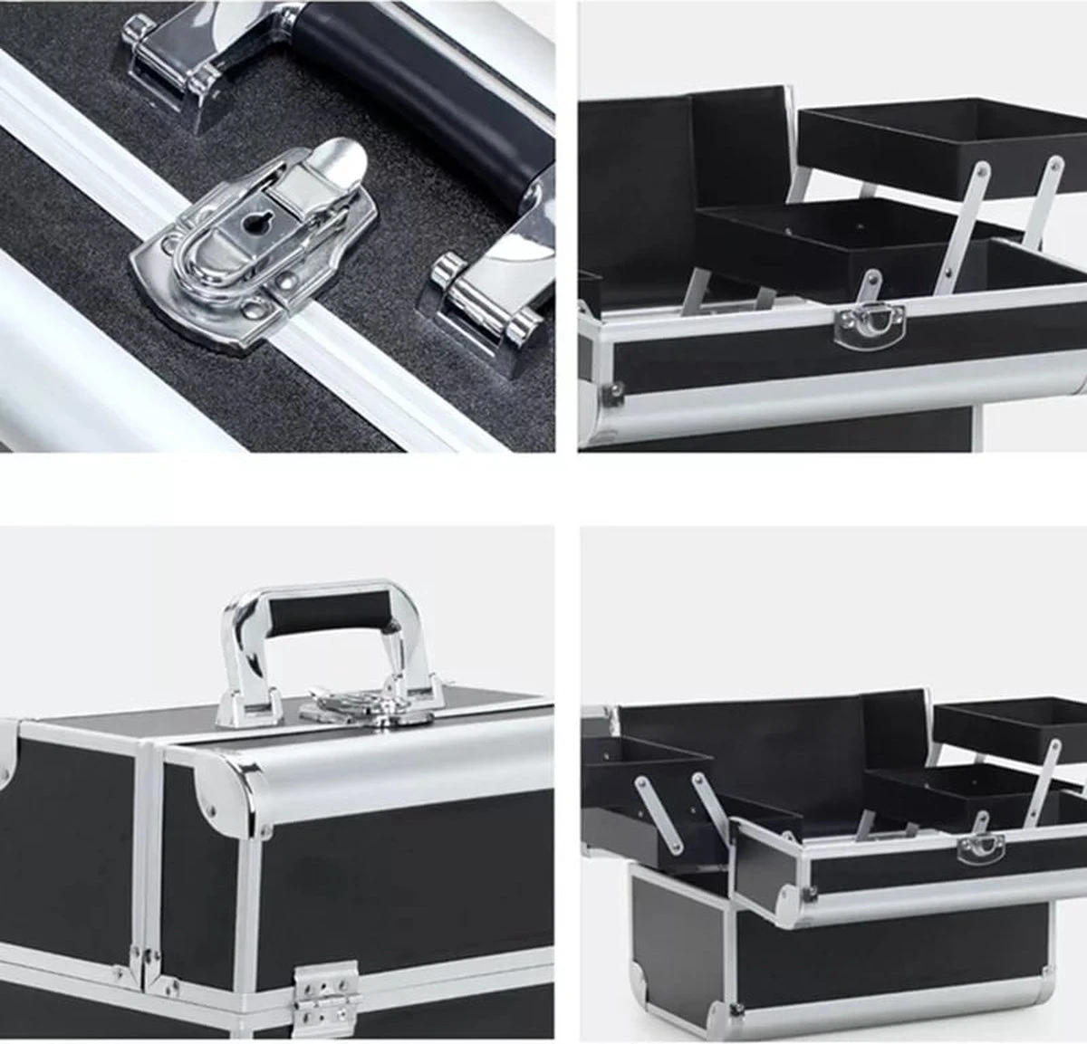 Confibel Make Up Koffer - Uitklapbaar - 5 Opbergbakken - Met Slot 11 Confibel Make Up Koffer - Uitklapbaar - 5 Opbergbakken - Met Slot - Afbeelding 9