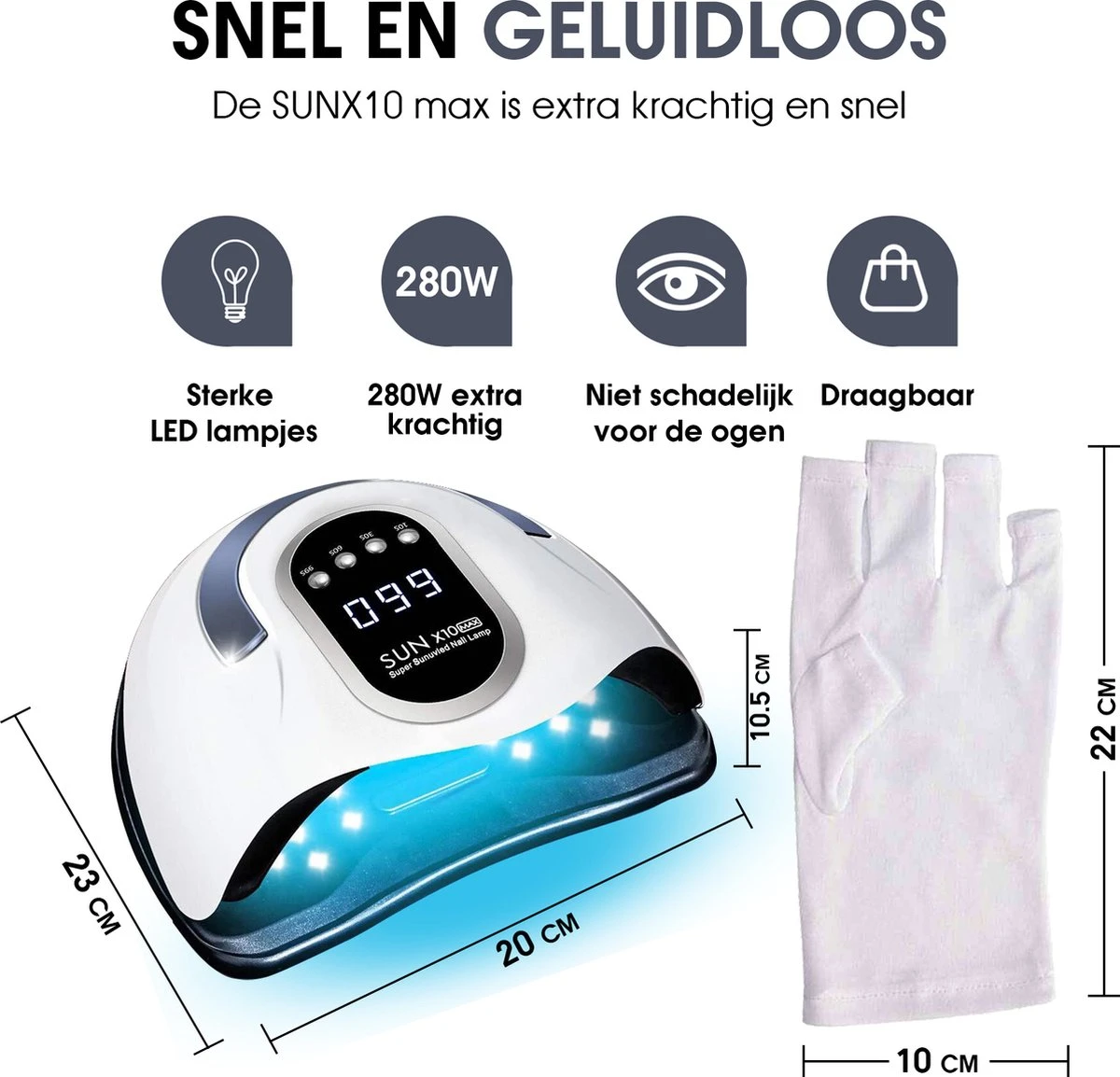 UV Lamp Gelnagels - 280 Watt - Gellak Lamp - Nagellamp - Nageldroger 6 UV Lamp Gelnagels - 280 Watt - Gellak Lamp - Nagellamp - Nageldroger - Afbeelding 4