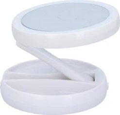 Grundig Opmaakspiegel - LED-verlichting - Opbergruimte Sieraden - Gewone En Vergrotende Spiegel - Wit -Cosmetische Kortingen Winkel 1200x1155 26