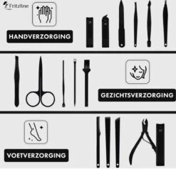 Fritzline© Professionele Manicureset 16-delig | Nagelset Incl. Nagelvijl & Nagelknipper | Lederen Blauwe Etui | Manicure Pedicure Set -Cosmetische Kortingen Winkel 1200x1158 35