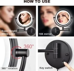 SaniDreams Thora - Make-up Spiegel-rond-zwart-10x Vergroot -Cosmetische Kortingen Winkel 1200x1158 41