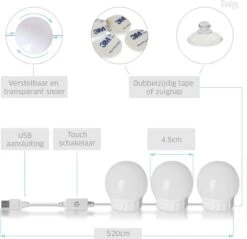 Gadgy Hollywood Spiegel Met Verlichting – Spiegel Met Licht - 10 LED Lampen - Dimbaar (SPIEGEL NIET INBEGREPEN) 16 Gadgy Hollywood Spiegel Met Verlichting – Spiegel Met Licht - 10 LED Lampen - Dimbaar (SPIEGEL NIET INBEGREPEN) -Cosmetische Kortingen Winkel 1200x1159 42