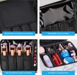 YONO Beautycase Marmer Design - Make Up Koffer Dames – Makeup Organizer – Tas Voor Cosmetica – Reis Toilettas – Wit -Cosmetische Kortingen Winkel 1200x1160 10