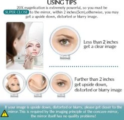 5 Inch, 20X Vergrootspiegel, Tweezijdige Spiegel, 20X/1X Vergroting, Opvouwbare Make-upspiegel Met Handheld/standaard, Gebruik Voor Make-up Toepassing, Pincet En Mee-eter/onzuiverheid Verwijdering -Cosmetische Kortingen Winkel 1200x1160 14