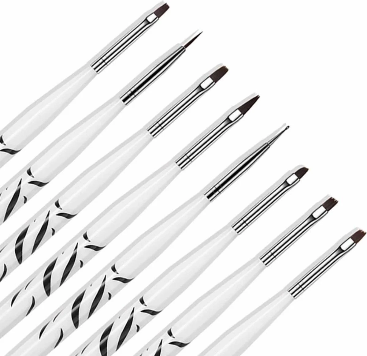 Merkloos Professionele Color Gel - Gel / Acryl & Nail Art Penselen Set - 8-Delig 3 Merkloos Professionele Color Gel - Gel / Acryl & Nail Art Penselen Set - 8-Delig