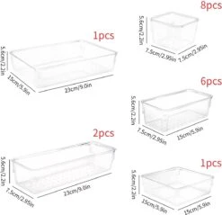 Aokyom Make-uporganizer, 18 Stuks, Kunststof Opbergdozen Voor Kantoor, Lades, Organizer, Lade-organizer, Doorzichtige Lade-inzet Voor Bureau, Keuken, Badkamer 13 Aokyom Make-uporganizer, 18 Stuks, Kunststof Opbergdozen Voor Kantoor, Lades, Organizer, Lade-organizer, Doorzichtige Lade-inzet Voor Bureau, Keuken, Badkamer -Cosmetische Kortingen Winkel 1200x1163 15
