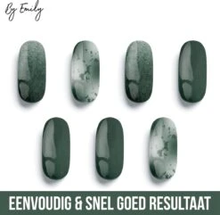 By Emily - Nagel Wrap - Greeny Gray | 14 Stickers Per Vel | Nail Wrap | Nail Art | Trendy | Design | Nagellakvrij | Eenvoudig | Nagel Art | Nagel Wrap | Nagel Stickers | Folie | Zelfklevend | Sjablonen -Cosmetische Kortingen Winkel 1200x1173 51
