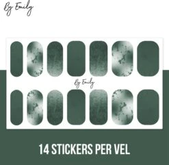 By Emily - Nagel Wrap - Greeny Gray | 14 Stickers Per Vel | Nail Wrap | Nail Art | Trendy | Design | Nagellakvrij | Eenvoudig | Nagel Art | Nagel Wrap | Nagel Stickers | Folie | Zelfklevend | Sjablonen -Cosmetische Kortingen Winkel 1200x1173 52