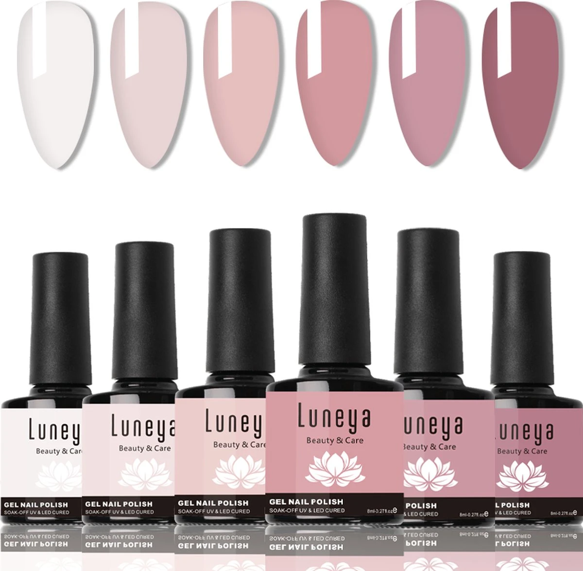 Luneya Gellak - Timeless Florals Edition - 6-Delige Gellak Starterspakket - Gel Nagellak 3 Luneya Gellak - Timeless Florals Edition - 6-Delige Gellak Starterspakket - Gel Nagellak
