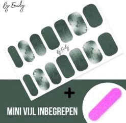 By Emily - Nagel Wrap - Greeny Gray | 14 Stickers Per Vel | Nail Wrap | Nail Art | Trendy | Design | Nagellakvrij | Eenvoudig | Nagel Art | Nagel Wrap | Nagel Stickers | Folie | Zelfklevend | Sjablonen -Cosmetische Kortingen Winkel 1200x1177 19