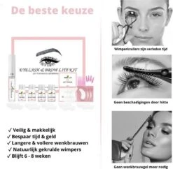 Merkloos Wimper & Wenkbrauw Lifting Set - Wimperlift - Wenkbrauwlift - Lashlift - Browlift - Proffesional Wimperlifting - Lash Lift - Wimperkit - Wenkbrauwkit - Permanent Gekrulde Wimpers - Lashes And Brows - Lash & Brow Kit -Cosmetische Kortingen Winkel 1200x1177 4