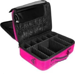 Cosmetica Koffer - Make-up Koffer Met Verstelbare Vakken - Visagie En Nagelstyliste Beauty Koffer - 26x23x9CM - Roze -Cosmetische Kortingen Winkel 1200x1180 40