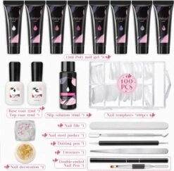 Merkloos Nagels Set - 8 Kleuren - Nagels Starter Set - Met Toplaag, Basislaag, Slipoplossing, Nagelverlengingsgel, Gel Builder - Voor DIY Voor Beginners - Beste Cadeau -Cosmetische Kortingen Winkel 1200x1182 19