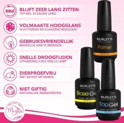 MURLEY’s Primer Base Coat Top Coat 3 In 1 Set Voor Gellak Polygel Acryl Basecoat & Topcoat - 3x 15ml - Gel Nagellak - Gelnagellak - UV / LED Lamp Gelnagels -Cosmetische Kortingen Winkel 1200x1183 19