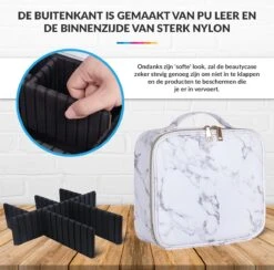 YONO Beautycase Marmer Design - Make Up Koffer Dames – Makeup Organizer – Tas Voor Cosmetica – Reis Toilettas – Wit -Cosmetische Kortingen Winkel 1200x1184 34