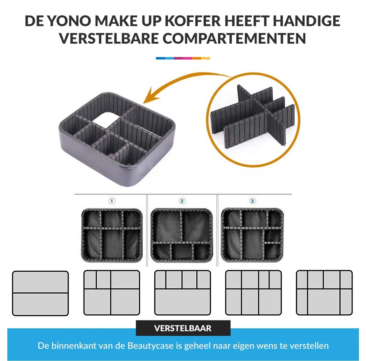 YONO Beautycase Marmer Design - Make Up Koffer Dames – Makeup Organizer – Tas Voor Cosmetica – Reis Toilettas – Zwart 5 YONO Beautycase Marmer Design - Make Up Koffer Dames – Makeup Organizer – Tas Voor Cosmetica – Reis Toilettas – Zwart - Afbeelding 3