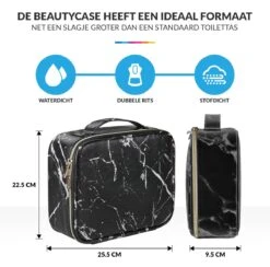 YONO Beautycase Marmer Design - Make Up Koffer Dames – Makeup Organizer – Tas Voor Cosmetica – Reis Toilettas – Zwart 13 YONO Beautycase Marmer Design - Make Up Koffer Dames – Makeup Organizer – Tas Voor Cosmetica – Reis Toilettas – Zwart -Cosmetische Kortingen Winkel 1200x1184 39