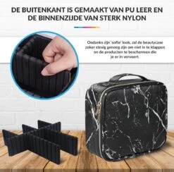 YONO Beautycase Marmer Design - Make Up Koffer Dames – Makeup Organizer – Tas Voor Cosmetica – Reis Toilettas – Zwart 14 YONO Beautycase Marmer Design - Make Up Koffer Dames – Makeup Organizer – Tas Voor Cosmetica – Reis Toilettas – Zwart -Cosmetische Kortingen Winkel 1200x1184 40