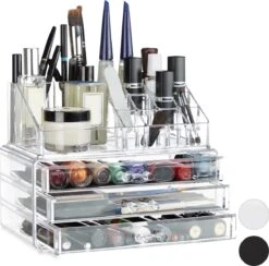 Relaxdays Make-up Organizer Klein - Stapelbaar - Sieradendoosje - Cosmetica - Opbergbox - Doorzichtig 21 Relaxdays Make-up Organizer Klein - Stapelbaar - Sieradendoosje - Cosmetica - Opbergbox - Doorzichtig -Cosmetische Kortingen Winkel 1200x1185 28