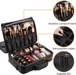 Cosmetica Koffer - Make-up Koffer Met Verstelbare Vakken - Visagie En Nagelstyliste Beauty Koffer - 40x30x14CM -Cosmetische Kortingen Winkel 1200x1186 18