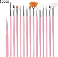 GUAPÀ - Penselen Set Roze Voor Nail Art / Acryl & Gel Nagels - Professional Nail Brushes - 15 Delig -Cosmetische Kortingen Winkel 1200x1191 28