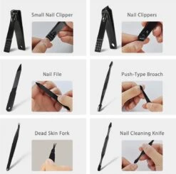 Nagelknipper Set - Pedicureset - 15 Delige - Roestvrij Staal - Met Draagkoffer - Geel Zwart -Cosmetische Kortingen Winkel 1200x1192 28