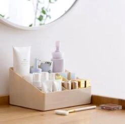 Merkloos Make-Up Organizers - Opbergdoos - Cosmetica - Beige - Sieraden - Nagelak - Make Up Organizer - Make Up Organizers