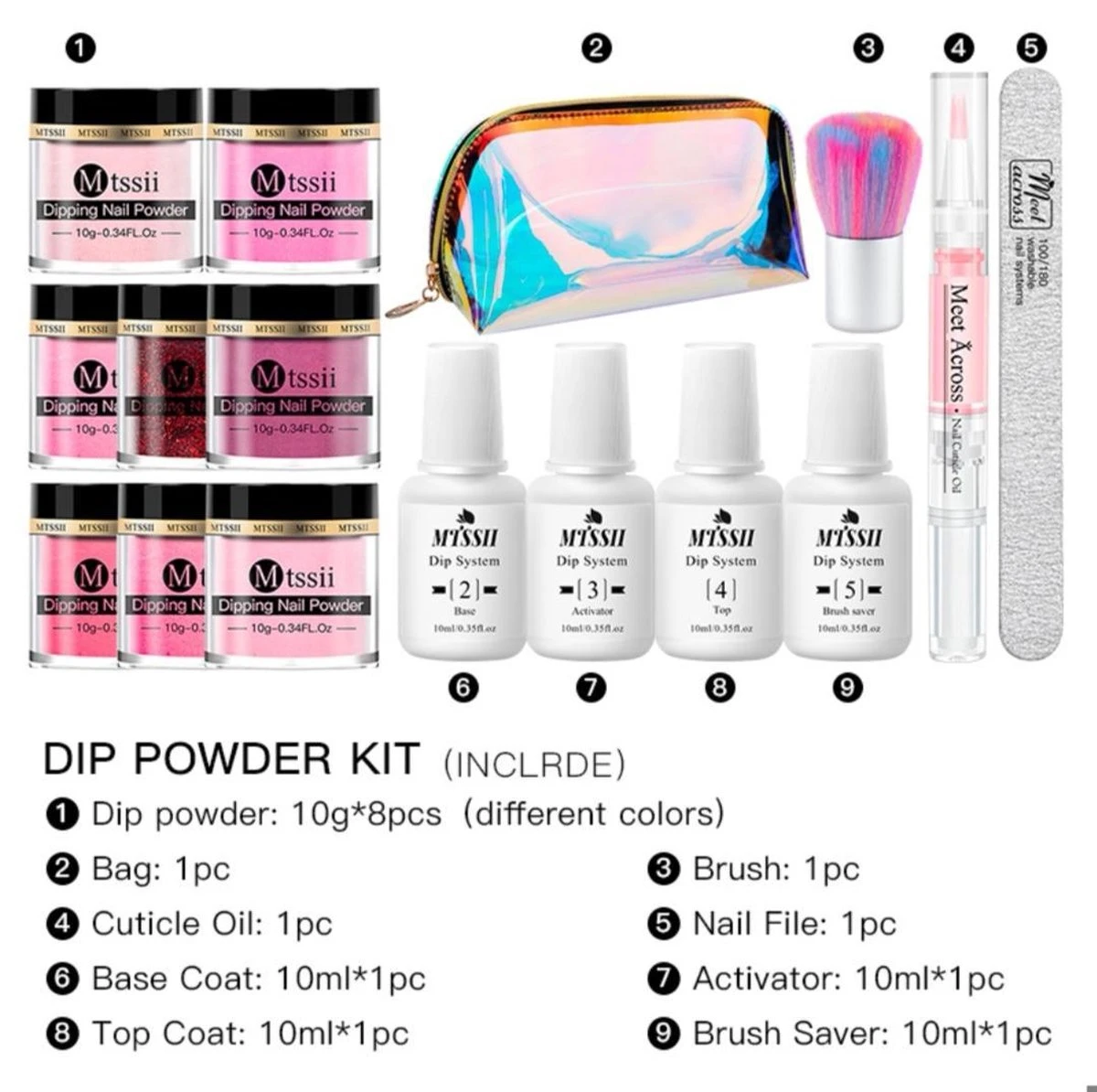 Dipping Powder Starter Kit - 8 Kleuren - Roze - Dip Poeder - Acryl Nagels - Dip Nagels - Meest Complete Starterspakket - Nagel Poeder - MTSSII - 7 Dipping Powder Starter Kit - 8 Kleuren - Roze - Dip Poeder - Acryl Nagels - Dip Nagels - Meest Complete Starterspakket - Nagel Poeder - MTSSII - - Afbeelding 5