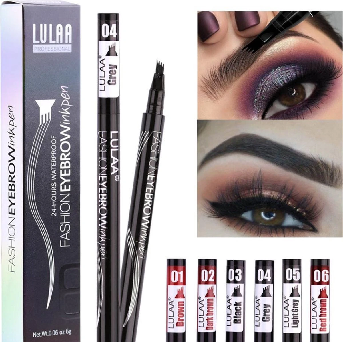 LULAA Microblade Pen - Watervaste Wenkbrauwpen - DONKERBRUIN - Waterproof Tattoo Pen - Make Up - Microblading - Eyebrow 3 LULAA Microblade Pen - Watervaste Wenkbrauwpen - DONKERBRUIN - Waterproof Tattoo Pen - Make Up - Microblading - Eyebrow