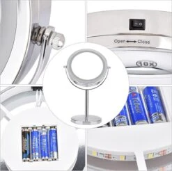 A&K Make Up Spiegel Met Ringverlichting | LED Verlichting | Scheerspiegel - Zilver -Cosmetische Kortingen Winkel 1200x1196 29