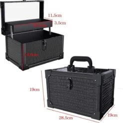 Make Up Koffer- Make Up Organizer- Beautycase -zwart -Make-upkoffer- Multifunctionele Koffer- Make-upkoffer- Sieradenkoffer- Kapperskoffer- Afneembare Schouderriem- Klassieke Zwarte Beautycase -Cosmetische Kortingen Winkel 1200x1196 32
