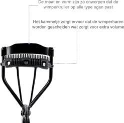INTER-ESQUE® Wimperkruller - Eyelash Curler + 3x Gratis Extra Siliconen Pad & 3x Extra Kam - Zwart -Cosmetische Kortingen Winkel 1200x1196 33