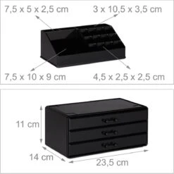 Relaxdays Make-up Organizer - Sieradendoosje - Cosmetica - Zwart -Cosmetische Kortingen Winkel 1200x1198 102